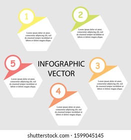 Colorful info graphic flow chart vector illustration. Vector business template for presentation. Creative concept.