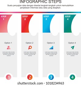 colorful of info graphic step