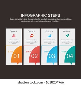 colorful of info graphic step