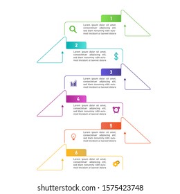 Colorful Infograhic In Half Arrow Shape Template For Business, Report, Data, Process, Workflow And Information Presentation.