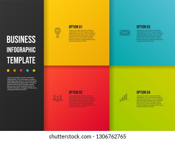 Colorful infograph with business symbols. Vector