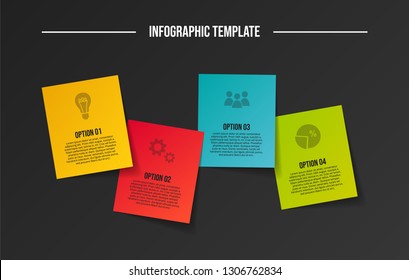 Colorful infograph with business symbols. Vector