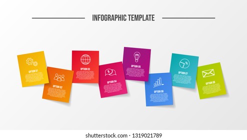 Colorful infograph with business symbols. Vector