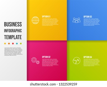 Colorful infograph with business symbols. Vector