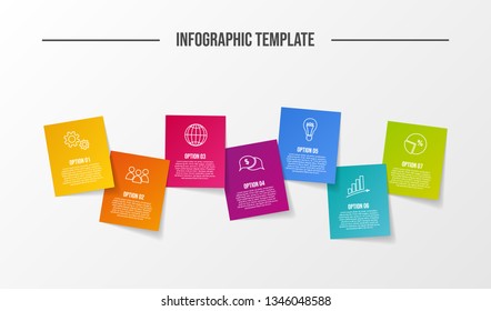 Colorful infograph with business symbols. Vector