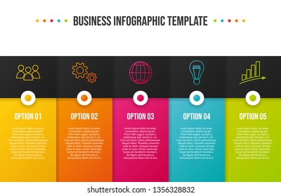 Colorful infograph with business symbols. Vector