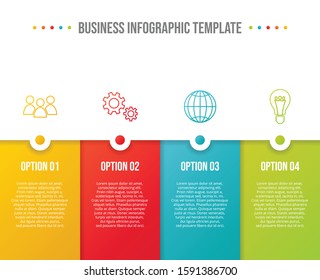 Colorful infograph with business symbols. Vector
