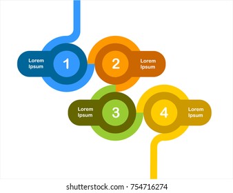 Colorful infographic with 4 options and text areas