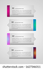 Colorful Infographic Banner Template. Business Infographic concept with 4 Color options. Modern Business Infographics. Label, Concept, Layout Vector Design.