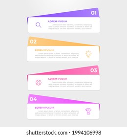 Colorful infographic banners. Business concept with 4 steps.	