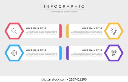 Colorful infographic banners. Business concept with 4 steps.	