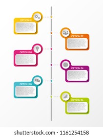 Colorful infographic with business icons. Vector.