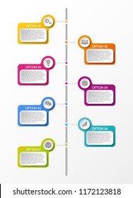 Colorful infographic with business icons. Vector.