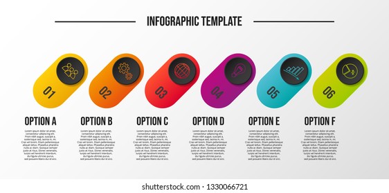 Colorful infographic with business icons. Vector