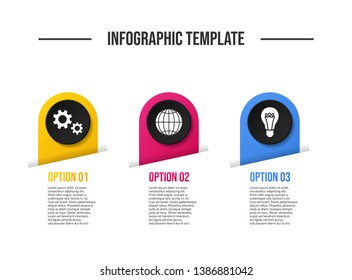 Colorful infographic with business icons. Vector