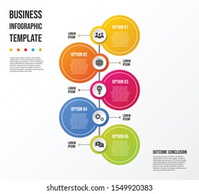 Colorful infographic with business icons. Vector