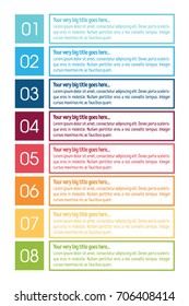 Colorful infographic design template in eight steps