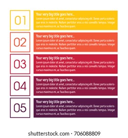 Colorful infographic design template in five steps
