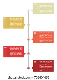 Colorful infographic design template in five steps