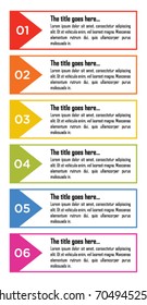 Colorful infographic design template in six steps