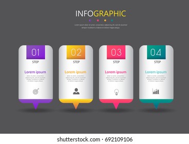 colorful Infographic design template,3D Business concept with 4 steps or processes, can be used for workflow layout, diagram, annual report, web design.Creative banner,label vector