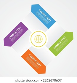 plantilla de vector de diseño infográfico colorido