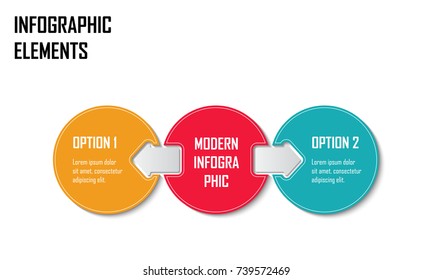 colorful infographic diagram for using in workflow or process presentation.2 options