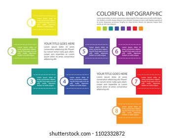 Colorful infographic in eight steps