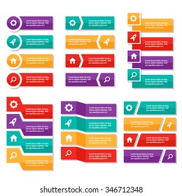 Colorful Infographic elements flat design set for brochure flyer leaflet marketing advertising