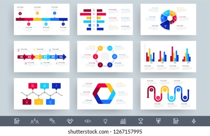 Colorful infographic elements with statistical data chart, Business presentation template layout.