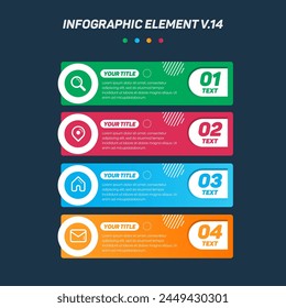 Colorful Infographic elements V.14. Can be used for steps, options, business processes, workflow, diagram, flowchart concept, timeline, marketing icons, Layout, banner, and etc.