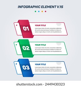 Colorful Infographic elements V.15. Can be used for steps, options, business processes, workflow, diagram, flowchart concept, timeline, marketing icons, Layout, banner, and etc.