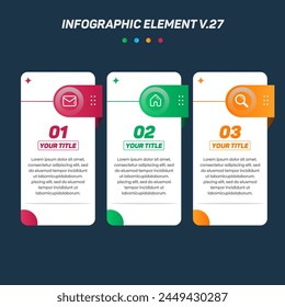 Colorful Infographic elements V.27. Can be used for steps, options, business processes, workflow, diagram, flowchart concept, timeline, marketing icons, Layout, banner, and etc.