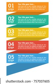 Colorful infographic in five step