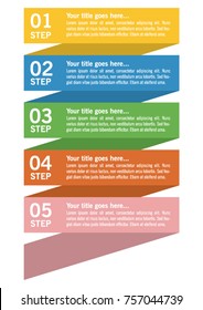 Colorful infographic in five step