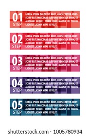 Colorful infographic in five steps