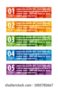 Colorful infographic in five steps