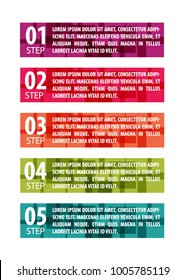 Colorful infographic in five steps