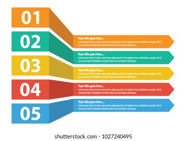Colorful infographic in five steps