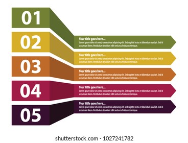 Colorful infographic in five steps
