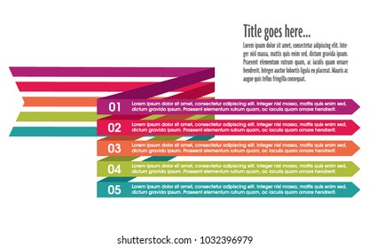 Colorful infographic in five steps