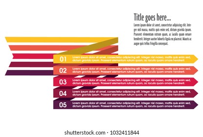 Colorful infographic in five steps