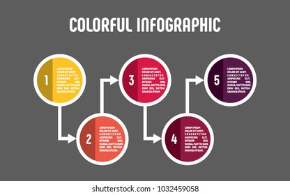 Colorful Infographic In Five Steps