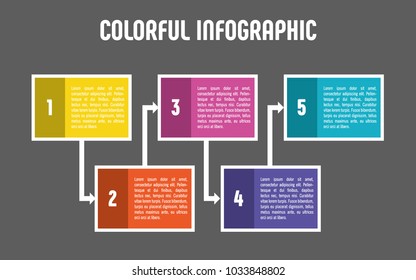 Colorful infographic in five steps