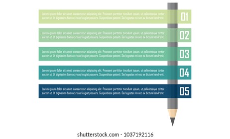 Colorful infographic in five steps
