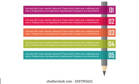 Colorful infographic in five steps