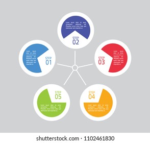Colorful infographic in five steps
