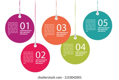Colorful infographic in five steps