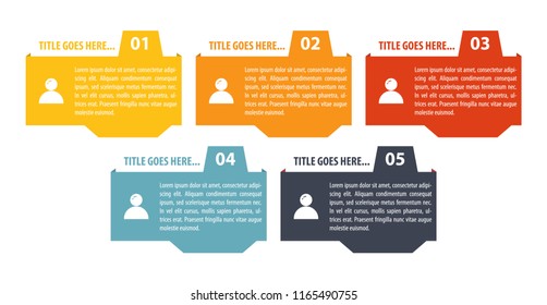 Colorful infographic in five steps
