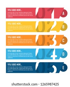 Colorful infographic in five steps